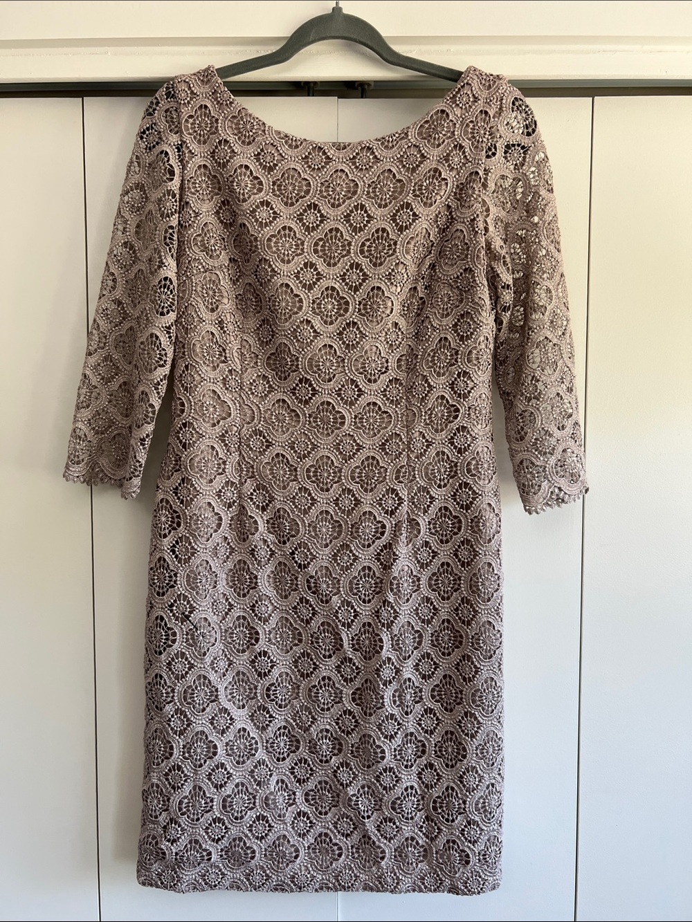 Vince Camuto Lace Dress in Metallic Beige NWT